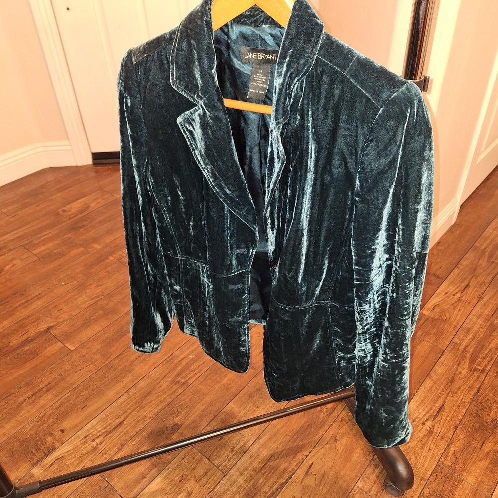 Teal Velvet Size 14 Lane Bryant Jacket